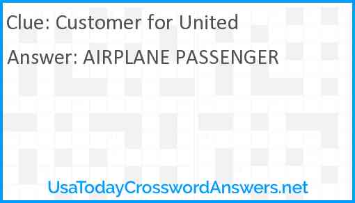Customer for United Answer