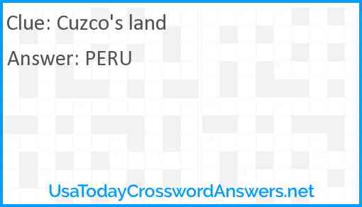 Cuzco's land Answer