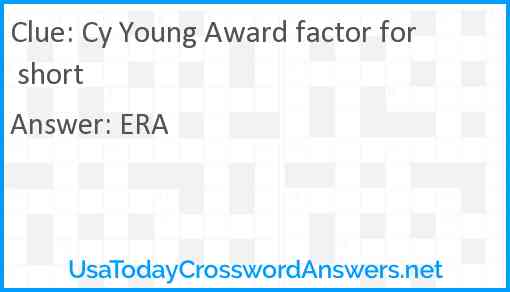 Cy Young Award factor for short Answer