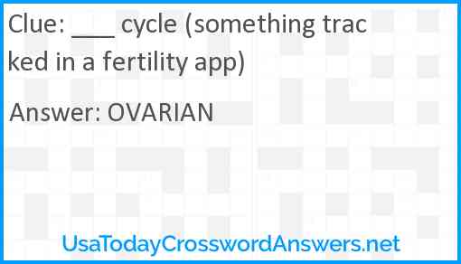 ___ cycle (something tracked in a fertility app) Answer