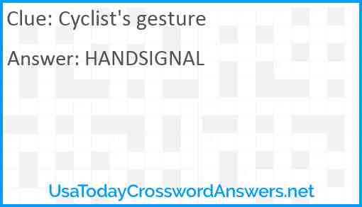 Cyclist's gesture Answer