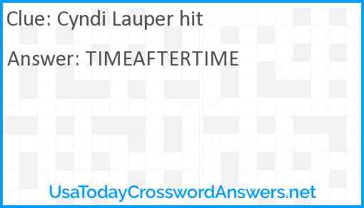 Cyndi Lauper hit Answer