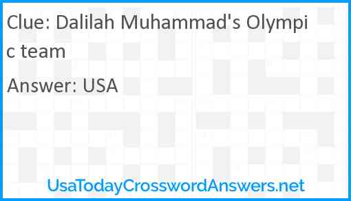 Dalilah Muhammad's Olympic team Answer