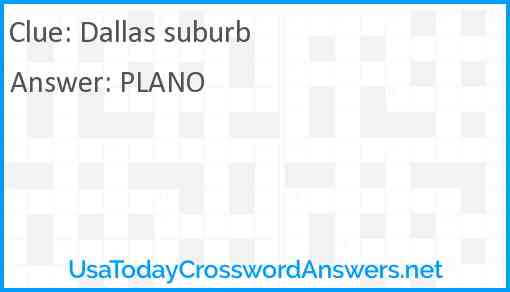Dallas suburb Answer