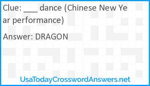 ___ dance (Chinese New Year performance) Answer