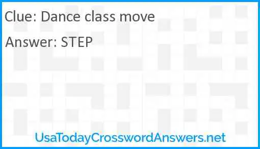Dance class move Answer