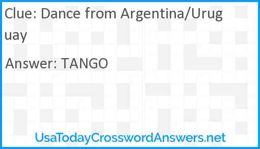 Dance from Argentina/Uruguay Answer