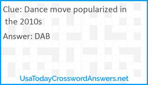 Dance move popularized in the 2010s Answer