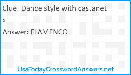 Dance style with castanets Answer