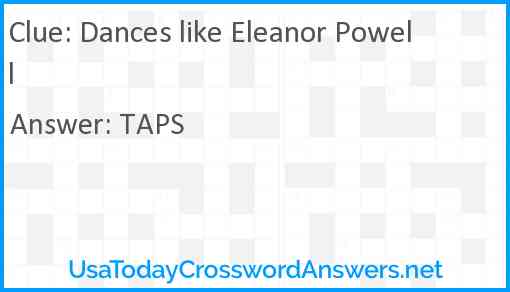 Dances like Eleanor Powell Answer