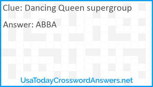 Dancing Queen supergroup Answer