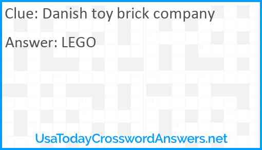 Danish toy brick company Answer