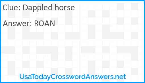 Dappled horse Answer