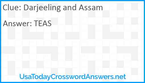 Darjeeling and Assam Answer