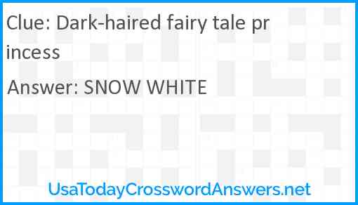 Dark-haired fairy tale princess Answer