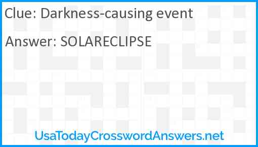 Darkness-causing event Answer
