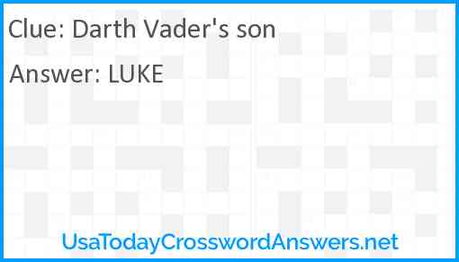 Darth Vader's son Answer