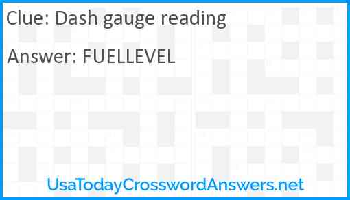 Dash gauge reading Answer