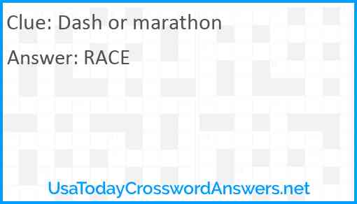 Dash or marathon Answer