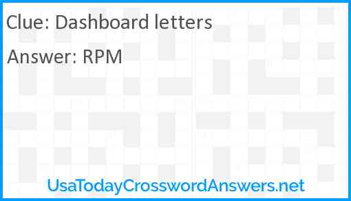 Dashboard letters Answer