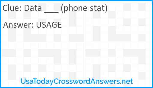 Data ___ (phone stat) Answer