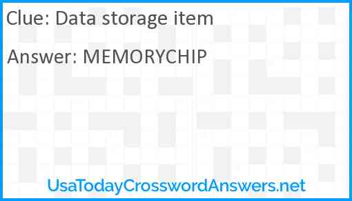 Data storage item Answer