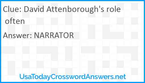 David Attenborough's role often Answer