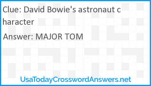 David Bowie's astronaut character Answer