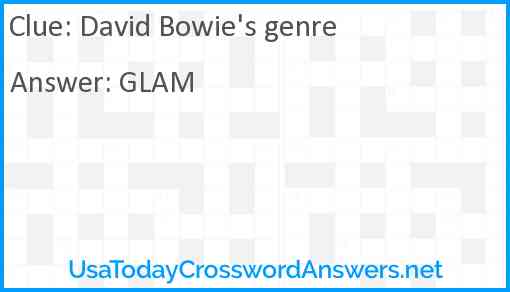 David Bowie's genre Answer