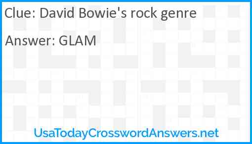 David Bowie's rock genre Answer