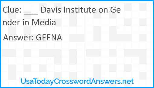 ___ Davis Institute on Gender in Media Answer