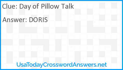 Day of Pillow Talk Answer