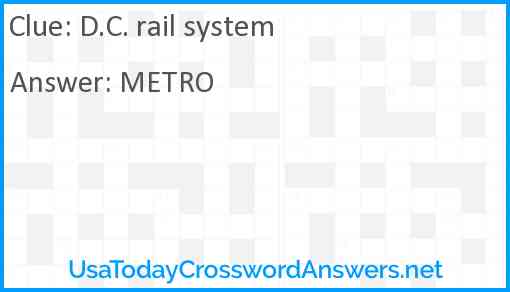 D.C. rail system Answer