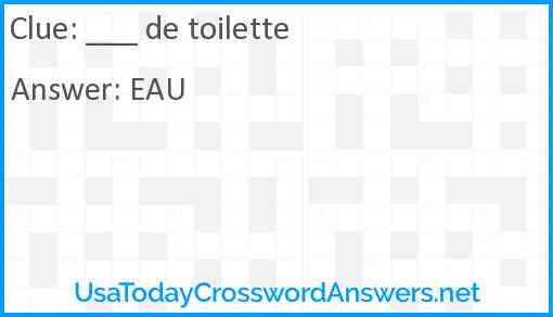 ___ de toilette Answer