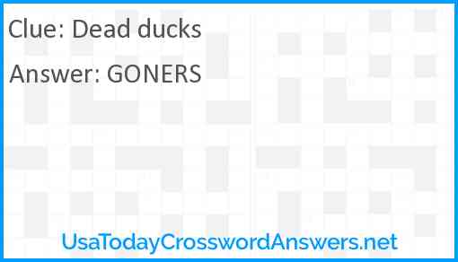 Dead ducks Answer