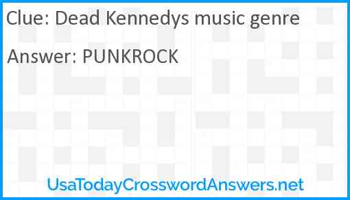 Dead Kennedys music genre Answer