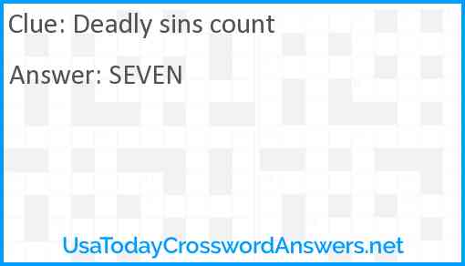 Deadly sins count Answer