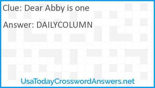 Dear Abby is one Answer