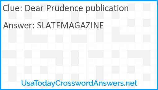 Dear Prudence publication Answer