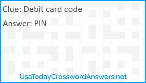 Debit card code Answer