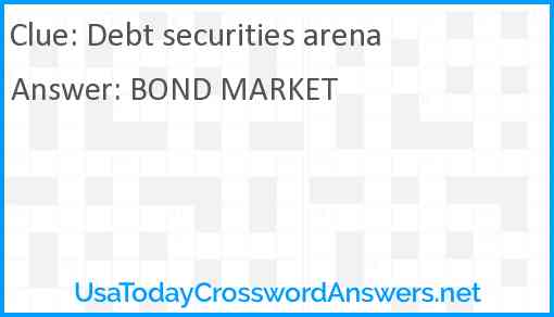 Debt securities arena Answer