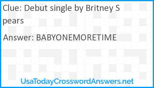 Debut single by Britney Spears Answer