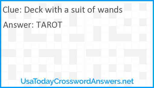 Deck with a suit of wands Answer