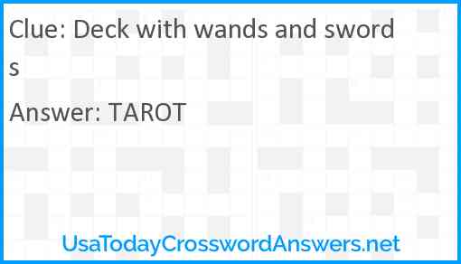 Deck with Wands and Swords Answer
