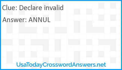 Declare invalid Answer