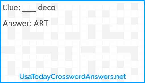 ___ deco Answer
