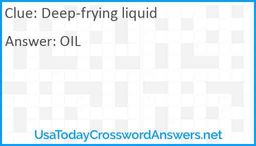 Deep-frying liquid Answer