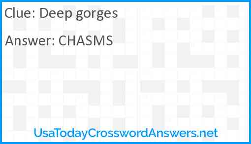 Deep gorges Answer