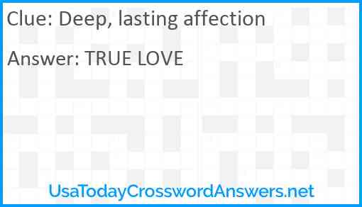 Deep, lasting affection Answer