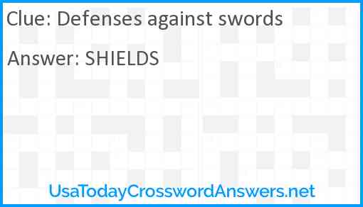 Defenses against swords Answer